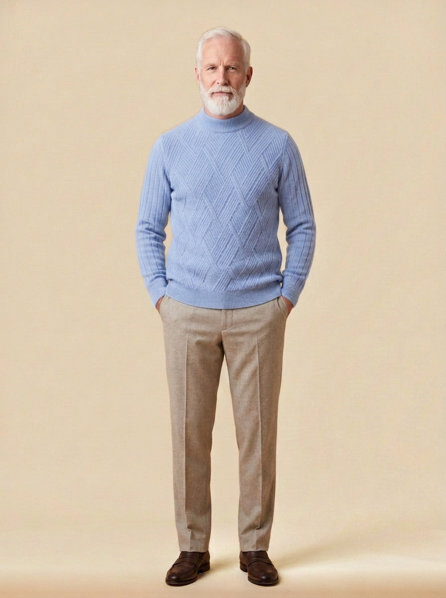 Sheffield sweater in Light Blue, studio, Gentlemens Manor