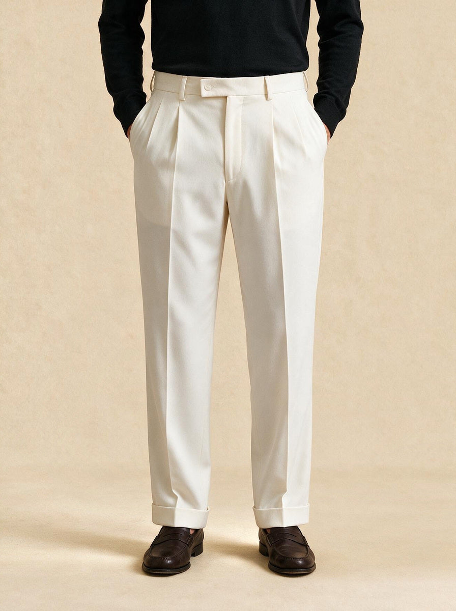 Sheldon dress pants in White, studio, Gentlemens Manor