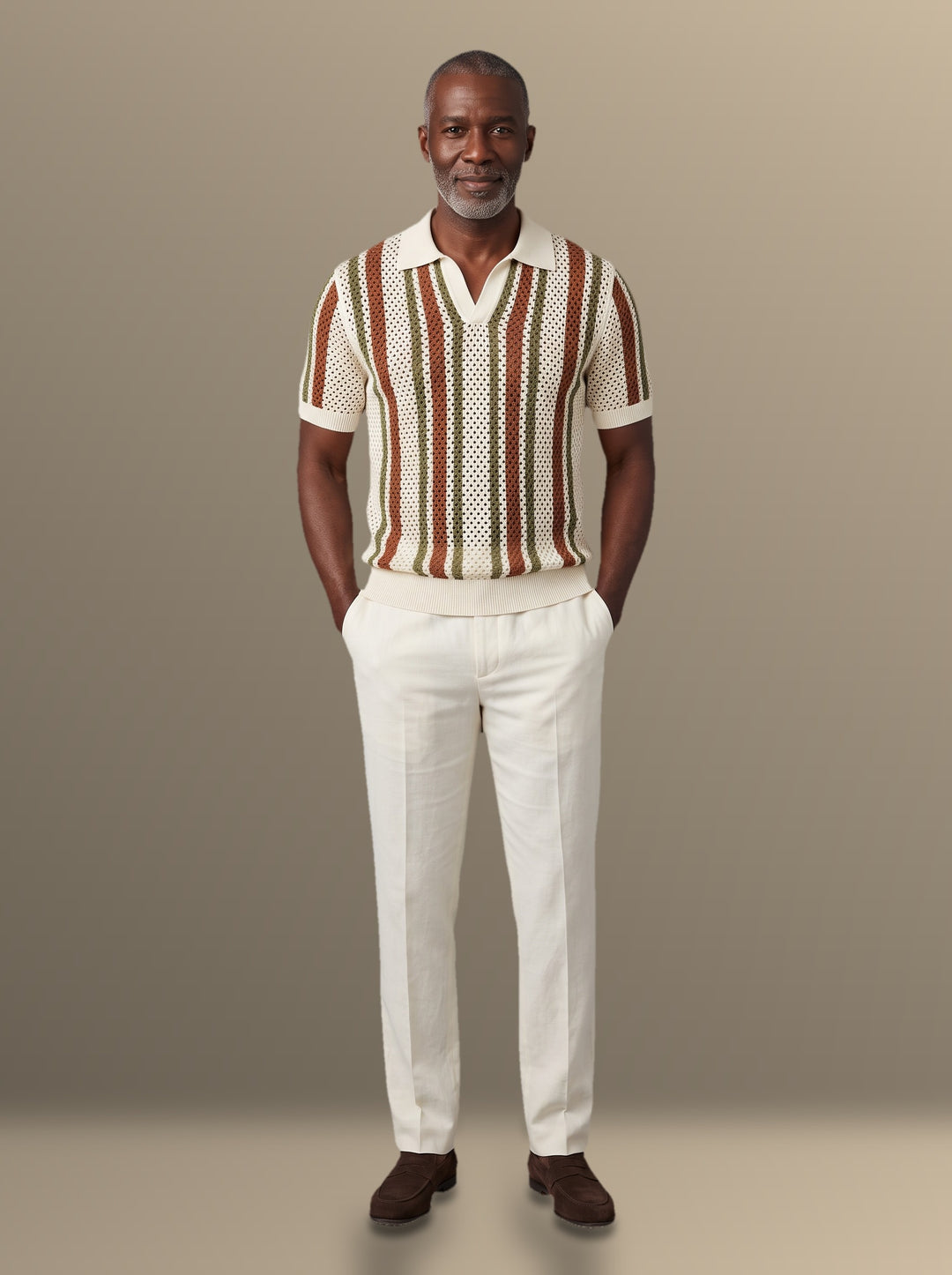 Sheridan polo and pants set in Cream, studio, Gentlemens Manor
