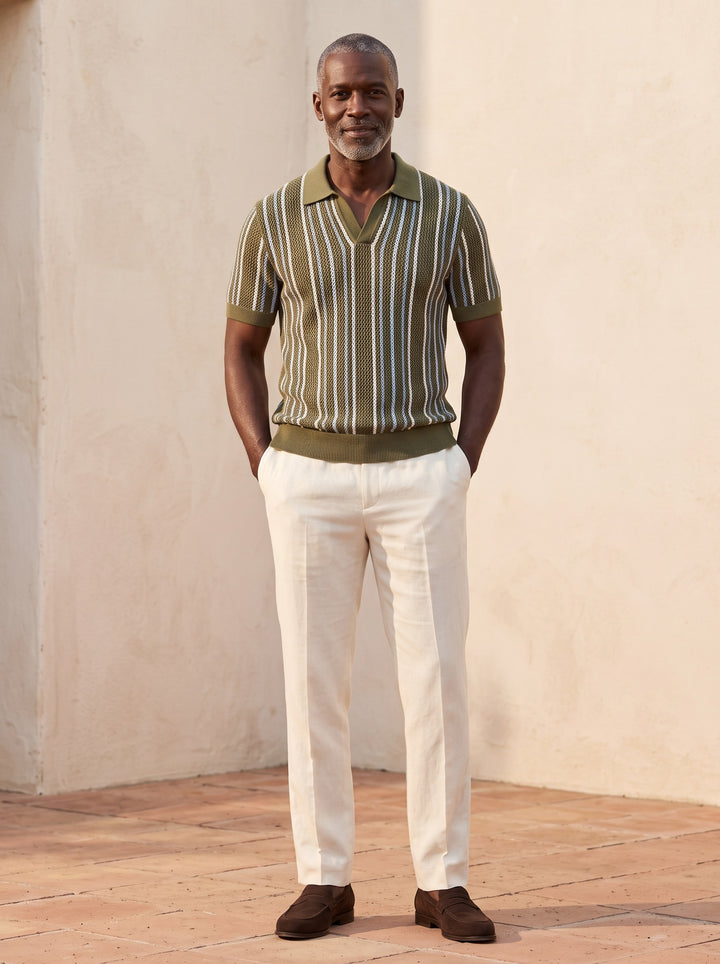 Sheridan polo and pants set in Olive, lifestyle, Gentlemens Manor