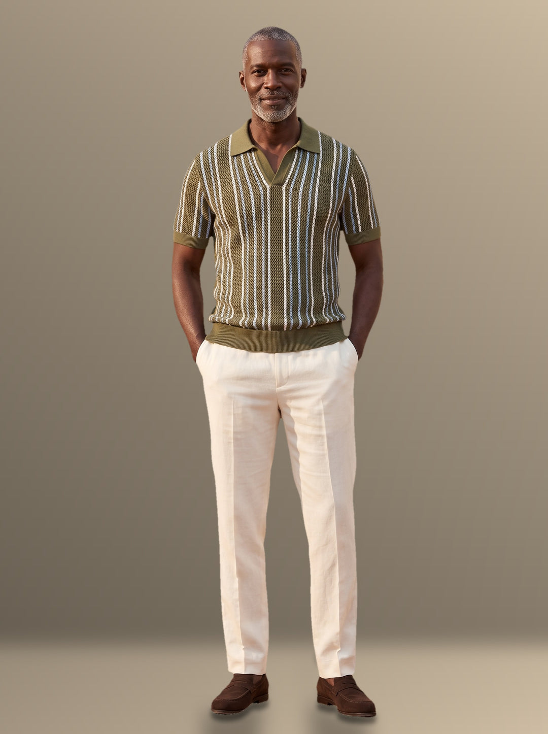 Sheridan polo and pants set in Olive, studio, Gentlemens Manor