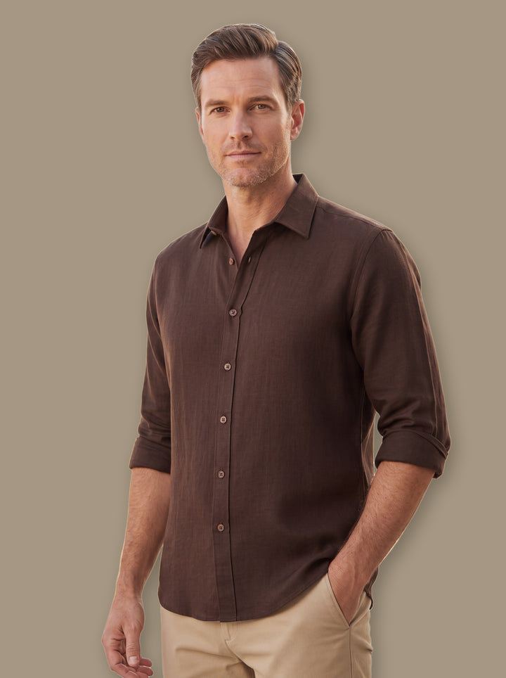 Spencer casual shirt in Brown, studio - Gentlemens Manor