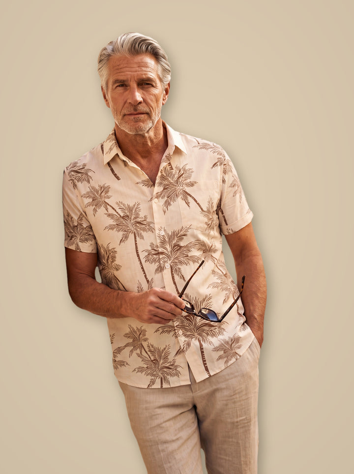 Sterling casual shirt in Sand, studio - Gentlemens Manor