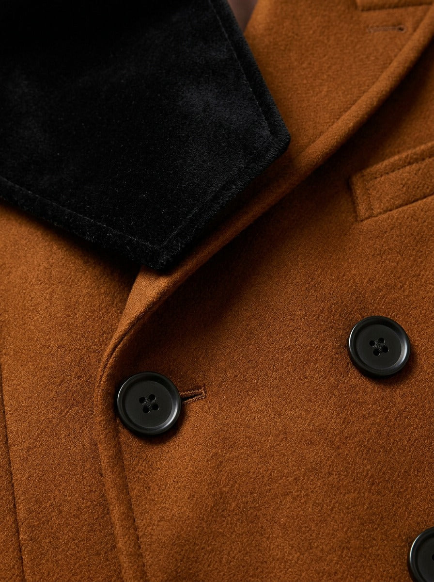 Stuart chesterfield overcoat, fabric close up, Gentlemens Manor