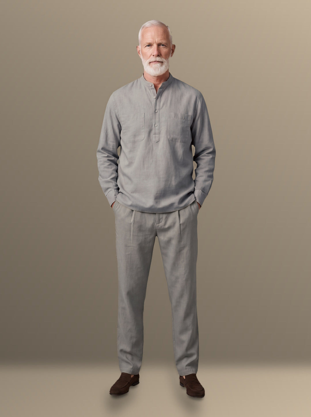 Sutton two piece set in Grey, studio, Gentlemens Manor