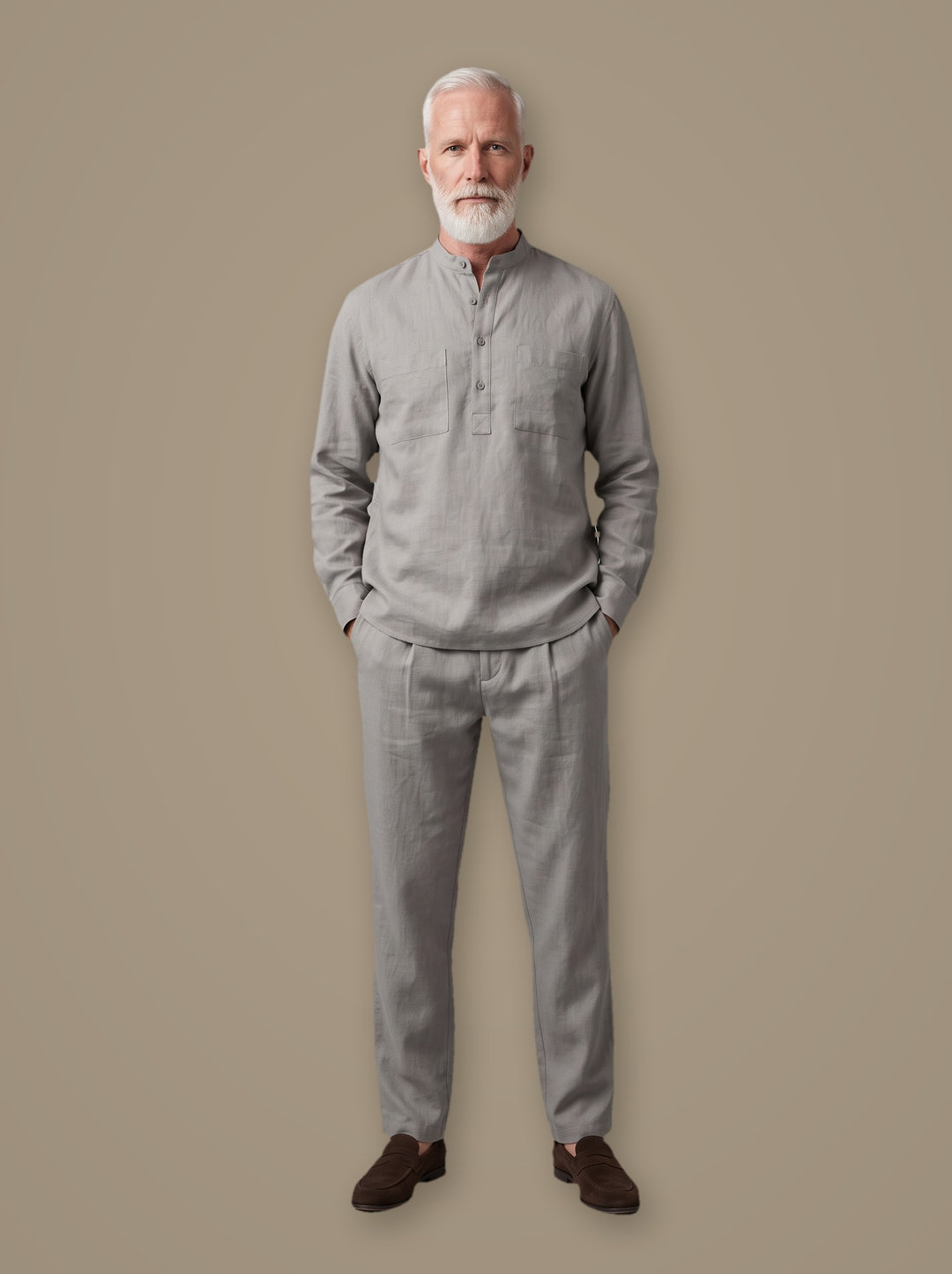 Sutton two piece set in Grey, studio, Gentlemens Manor