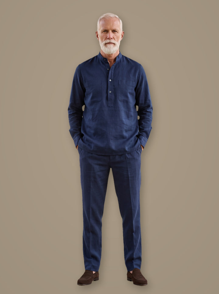 Sutton two piece set in Navy, studio, Gentlemens Manor