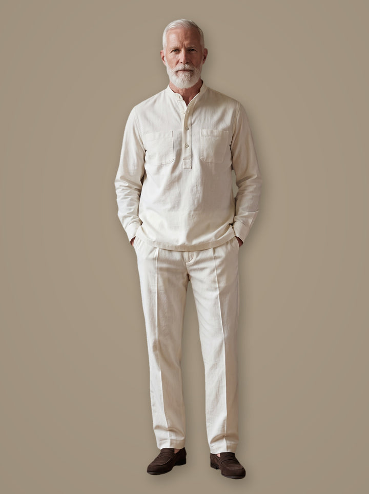 Sutton two piece set in White, studio, Gentlemens Manor