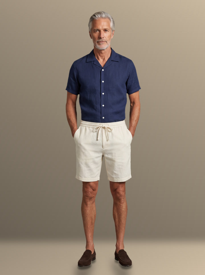 Talbot shirt and shorts set in Navy, studio, Gentlemens Manor