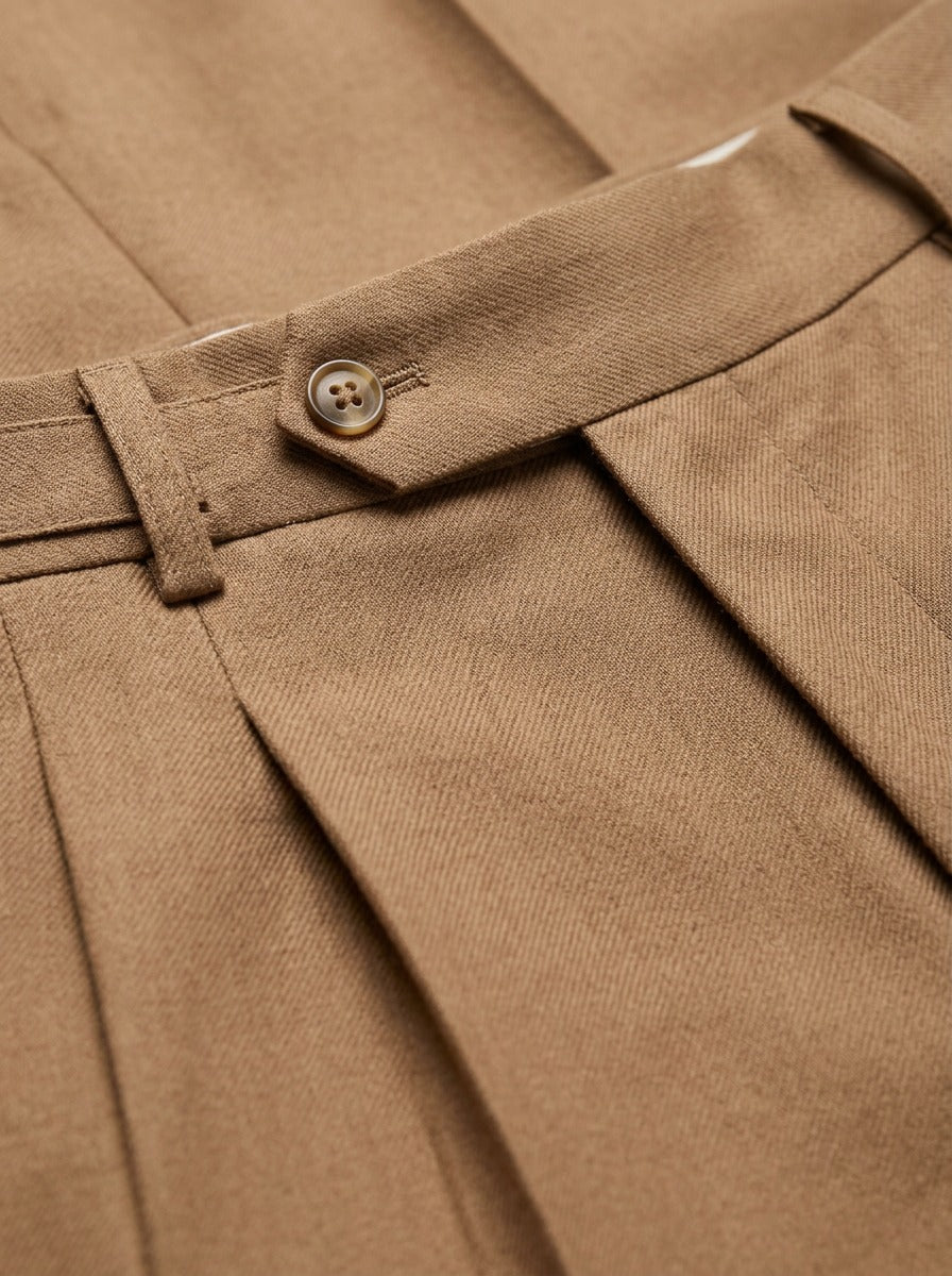 Talcott pointed tab double pleated trousers, fabric close up, Gentlemens Manor