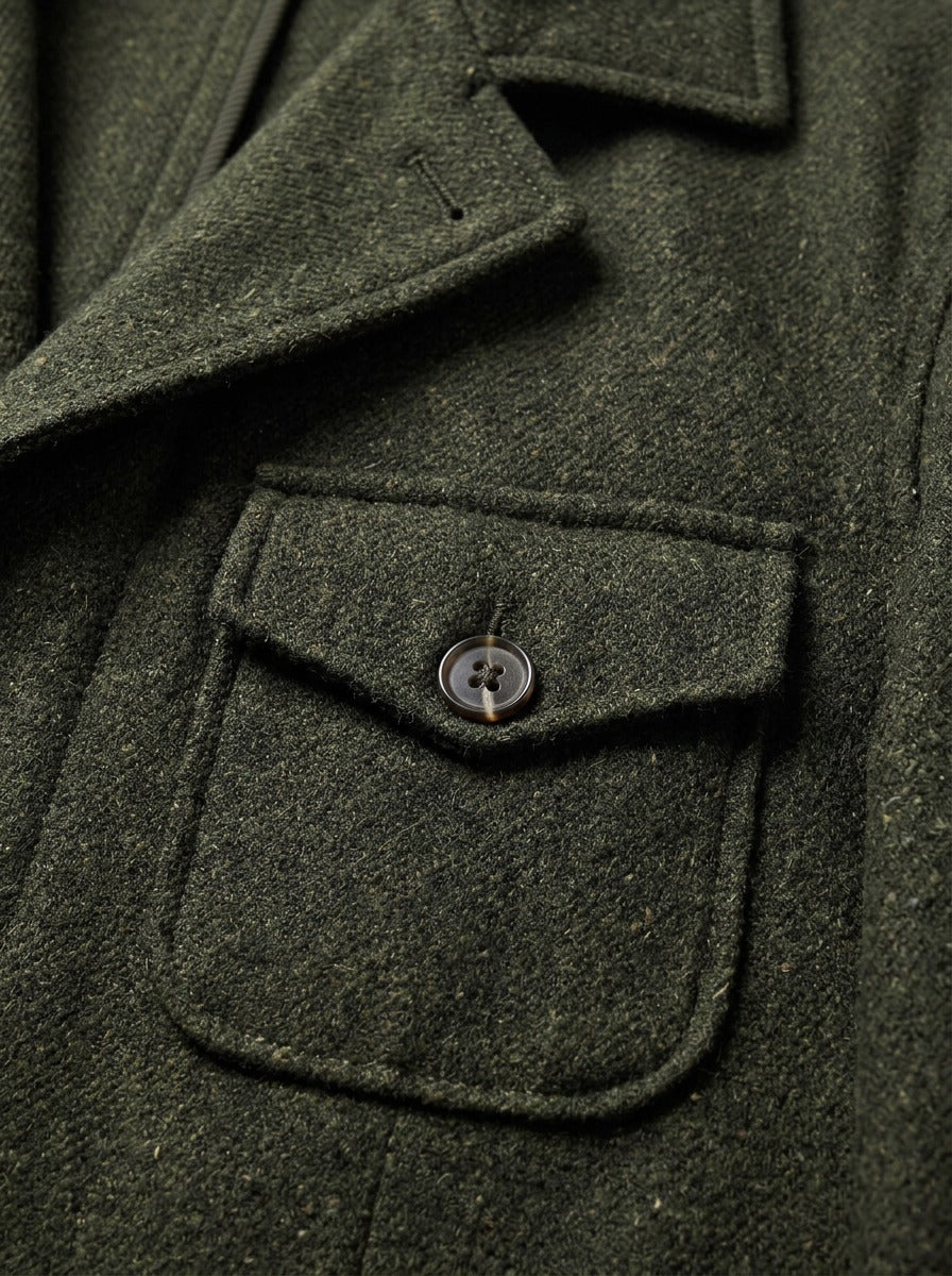 Thaddeus tweed field blazer, fabric close up, Gentlemens Manor