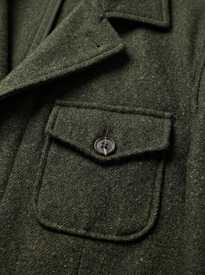 Thaddeus tweed field blazer, fabric close up, Gentlemens Manor