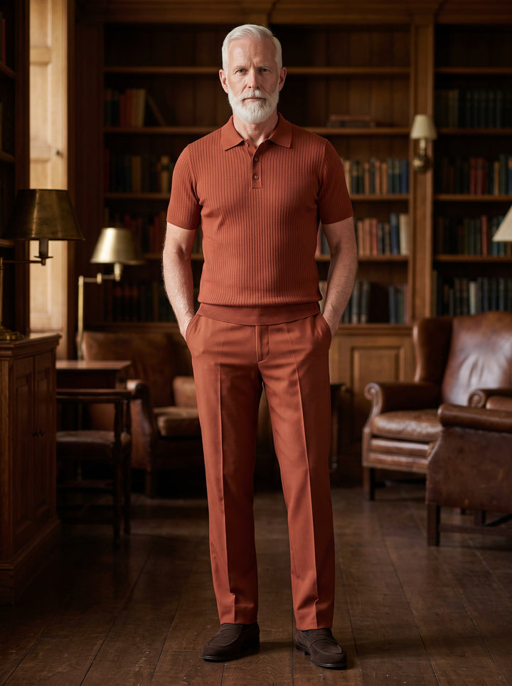 Thatcher two piece set in Rust, lifestyle, Gentlemens Manor