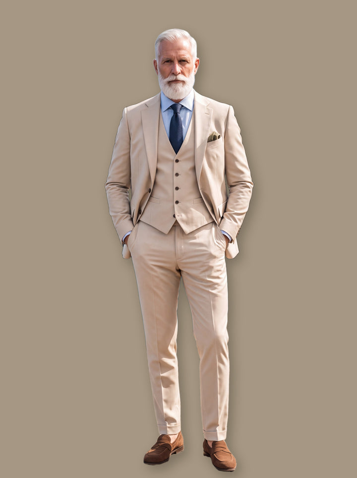 Thayer blazer suit in Beige, studio - Gentlemens Manor