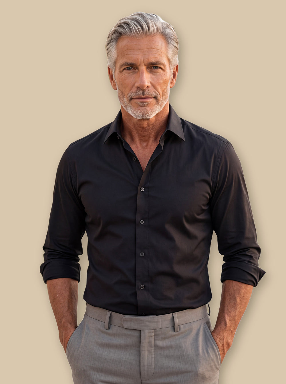 Theodore dress shirt in Black, studio - Gentlemens Manor