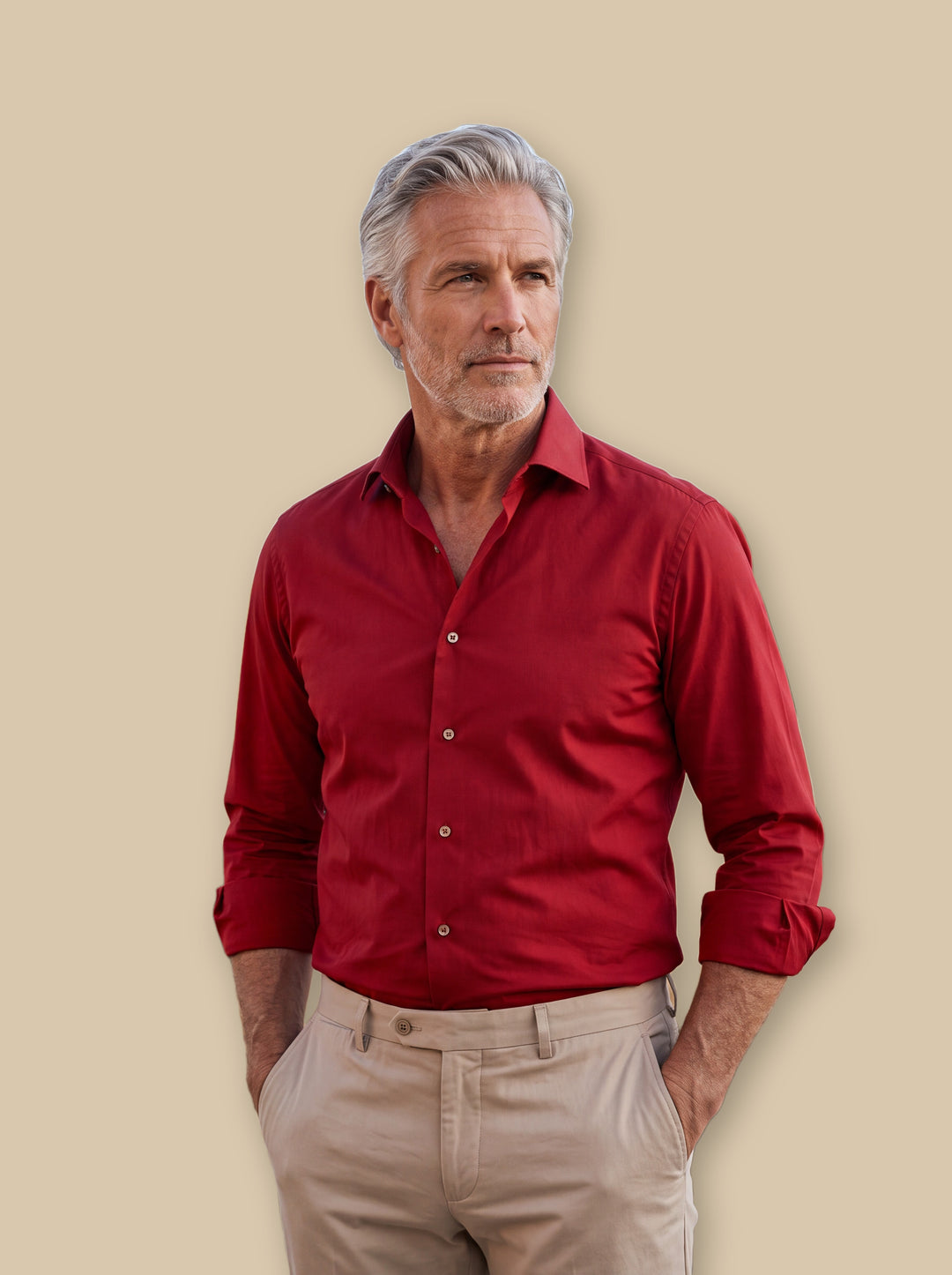 Theodore dress shirt in Red, studio - Gentlemens Manor