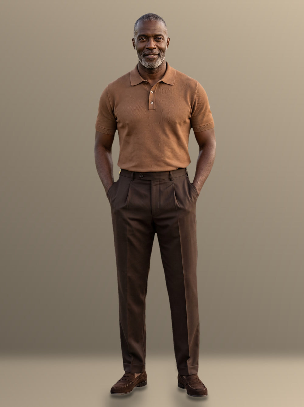 Thomas two piece set in Brown, studio, Gentlemens Manor