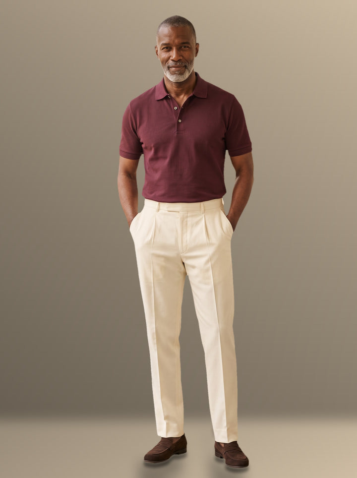 Thomas two piece set in Burgundy, studio, Gentlemens Manor