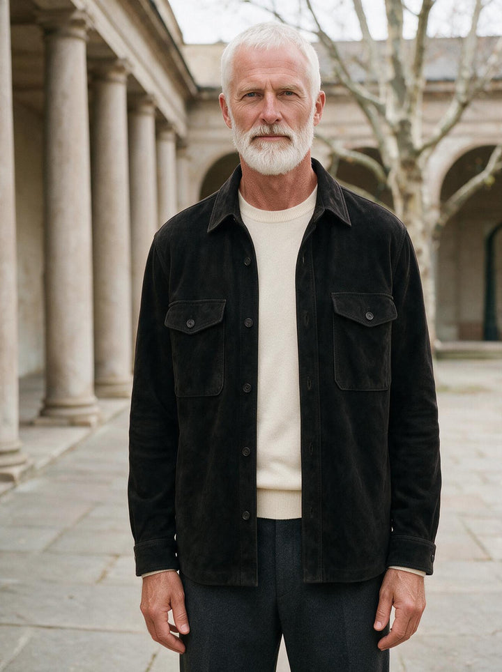 Thorne overshirt in Black, lifestyle, Gentlemens Manor