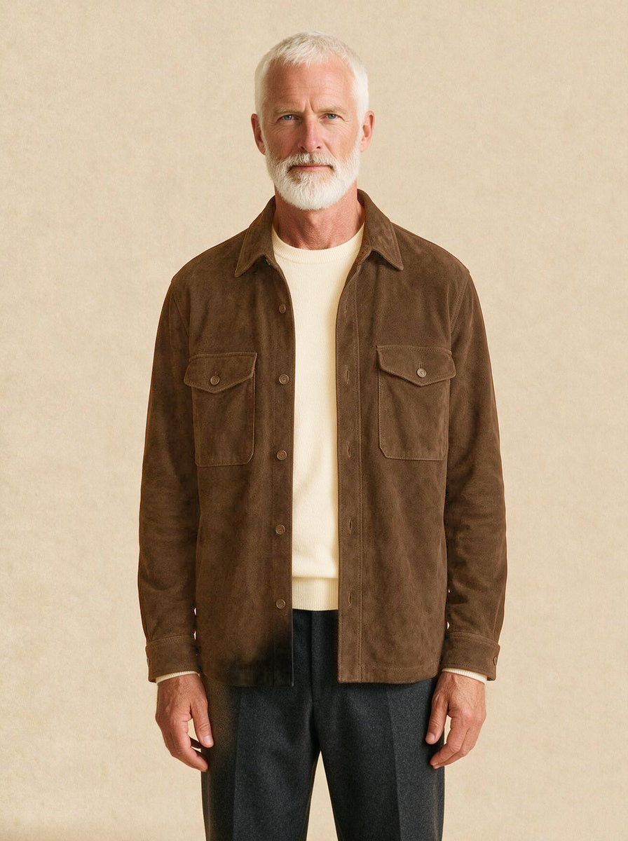 Thorne overshirt in Brown, studio, Gentlemens Manor