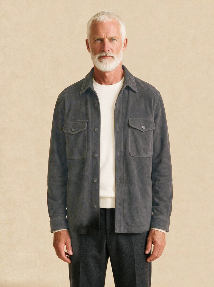 Thorne overshirt in Charcoal, studio, Gentlemens Manor