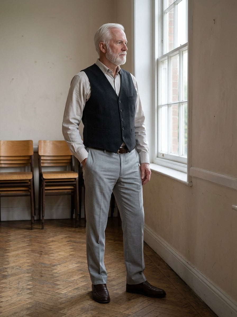 Tobias waistcoat in Black, lifestyle, Gentlemens Manor