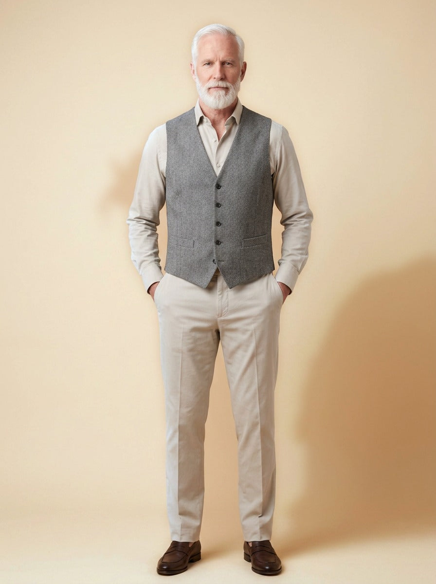 Tobias waistcoat in Grey, studio, Gentlemens Manor