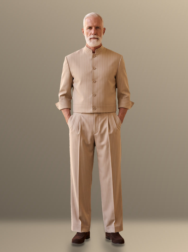 Truman two piece set in Sand, studio, Gentlemens Manor
