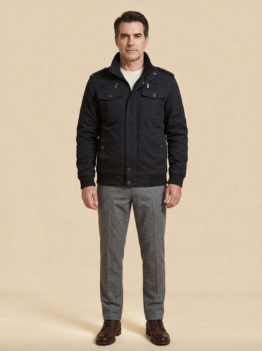 Tucker field jacket in Black, studio, Gentlemens Manor
