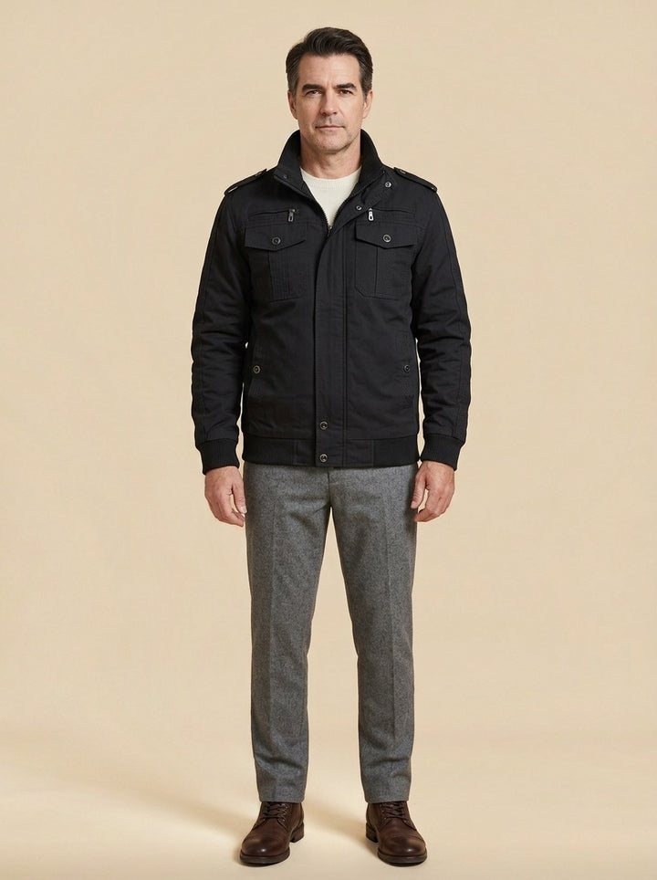 Tucker field jacket in Black, studio, Gentlemens Manor