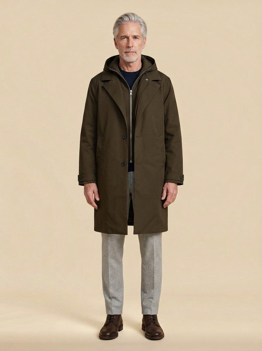Underwood parka in Olive, studio, Gentlemens Manor