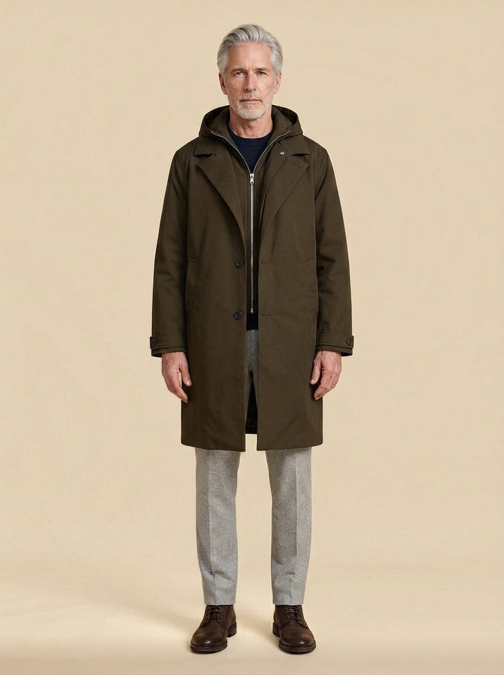 Underwood parka in Olive, studio, Gentlemens Manor