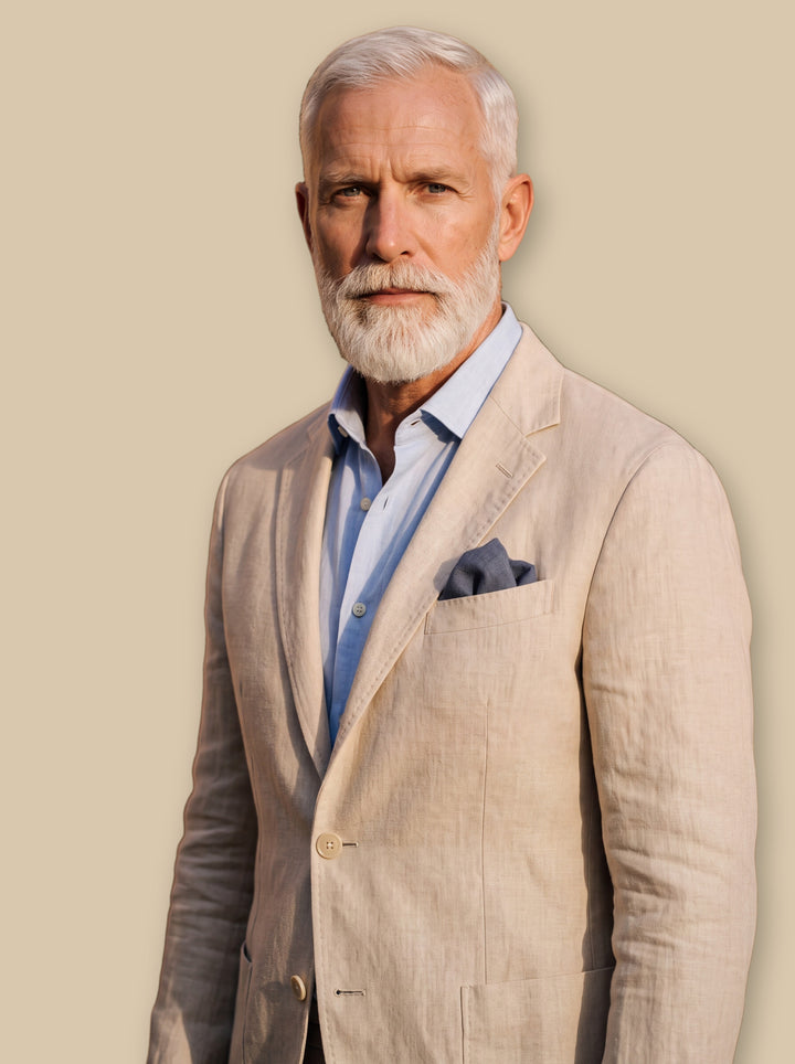 Upton blazer suit in Beige, studio - Gentlemens Manor