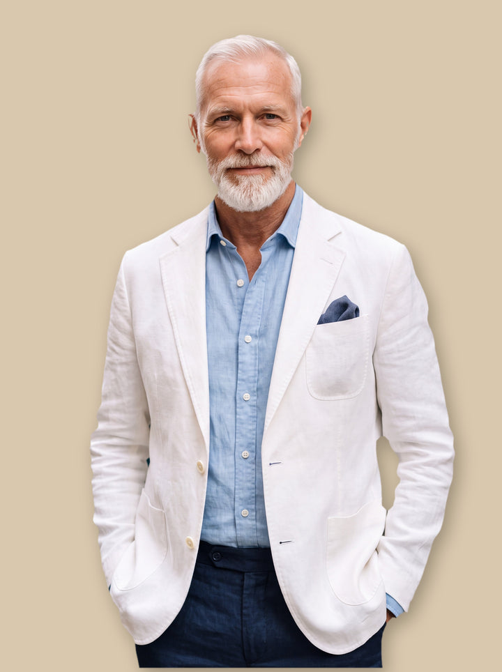 Upton blazer suit in White, studio - Gentlemens Manor