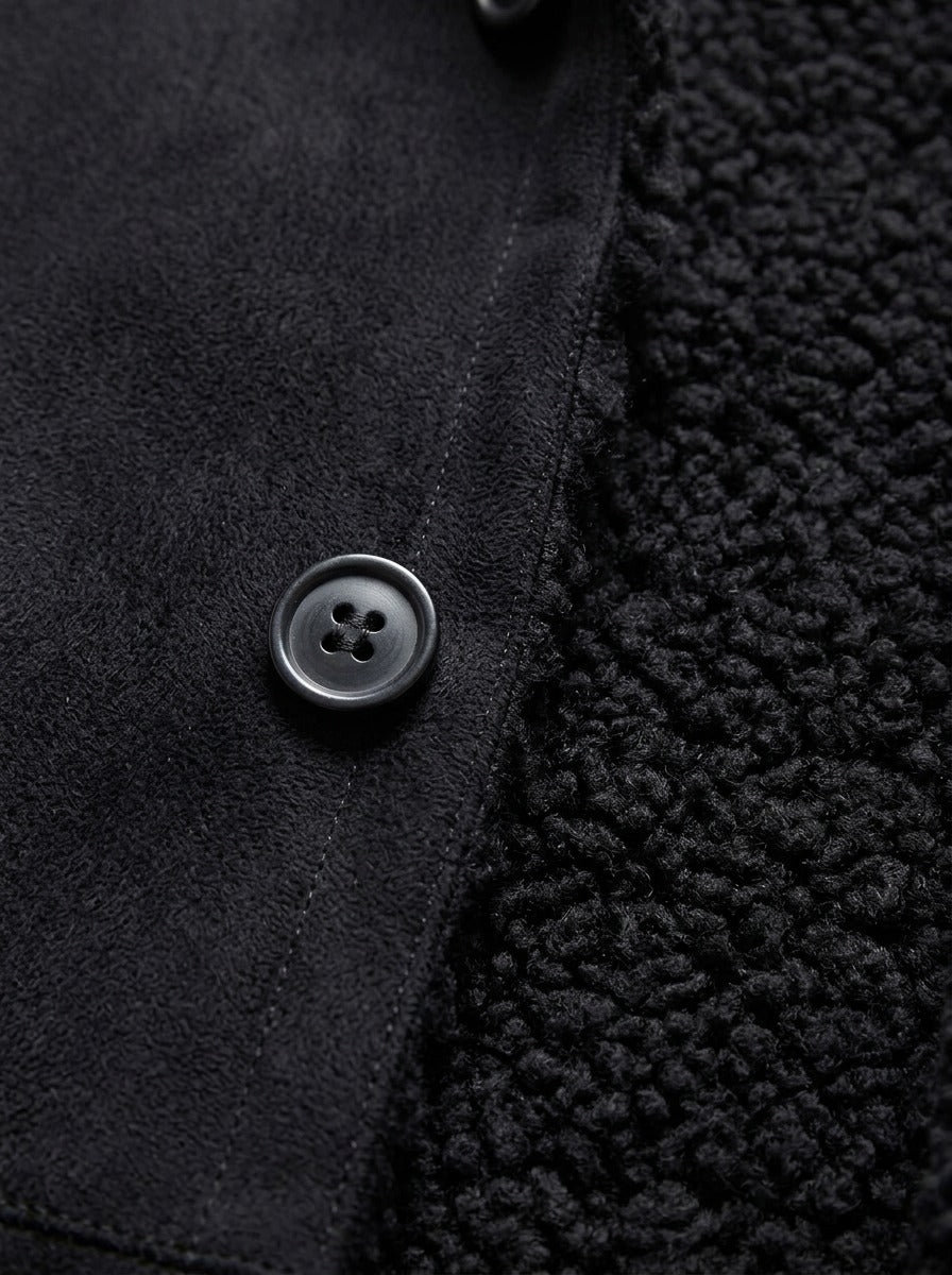 Vance shearling coat, fabric close up, Gentlemens Manor