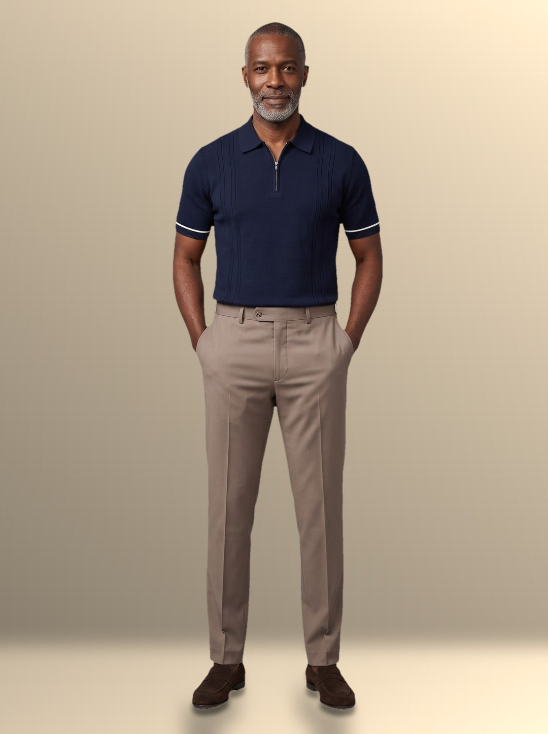 Vaughn polo and trousers set in Navy, studio, Gentlemens Manor