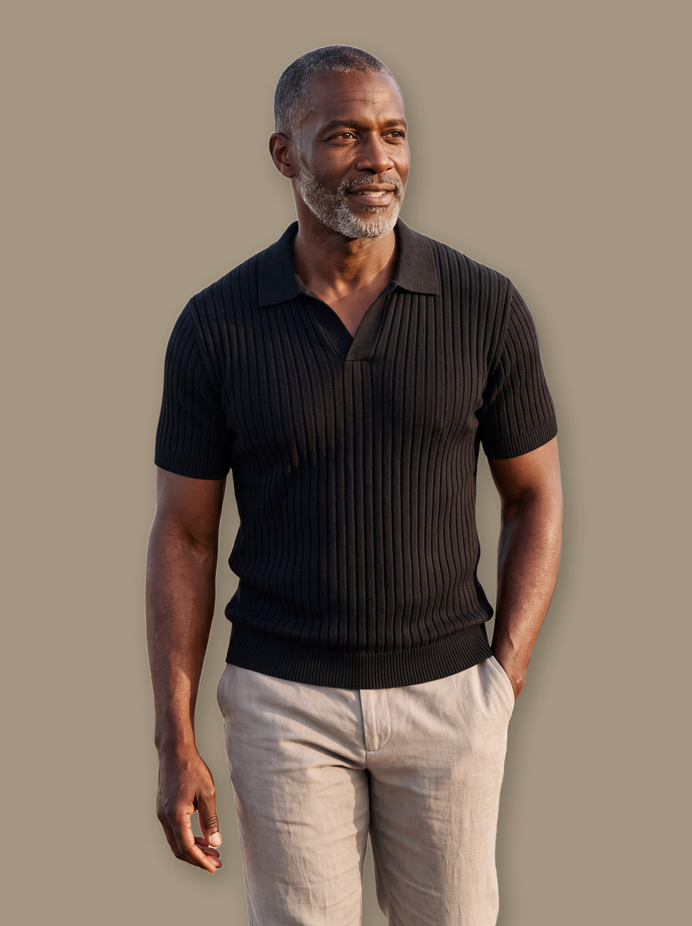Vernon polo shirt in Black, studio - Gentlemens Manor