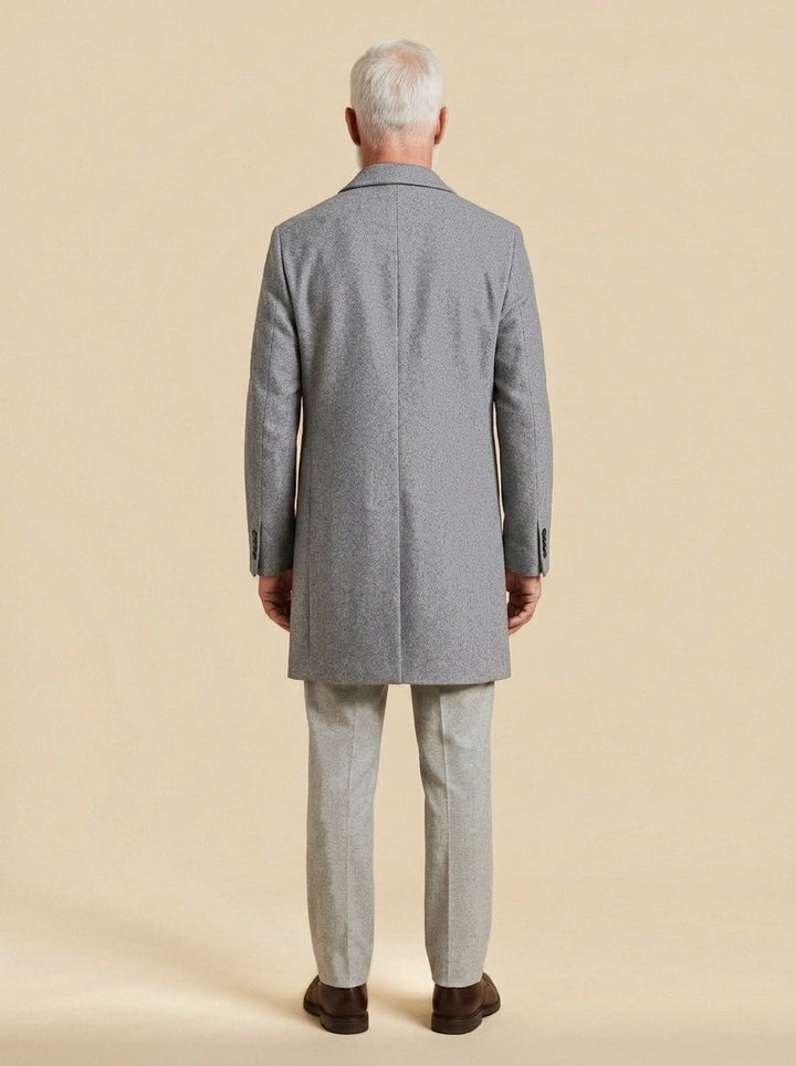 Wadsworth topcoat in Grey, back view, Gentlemens Manor