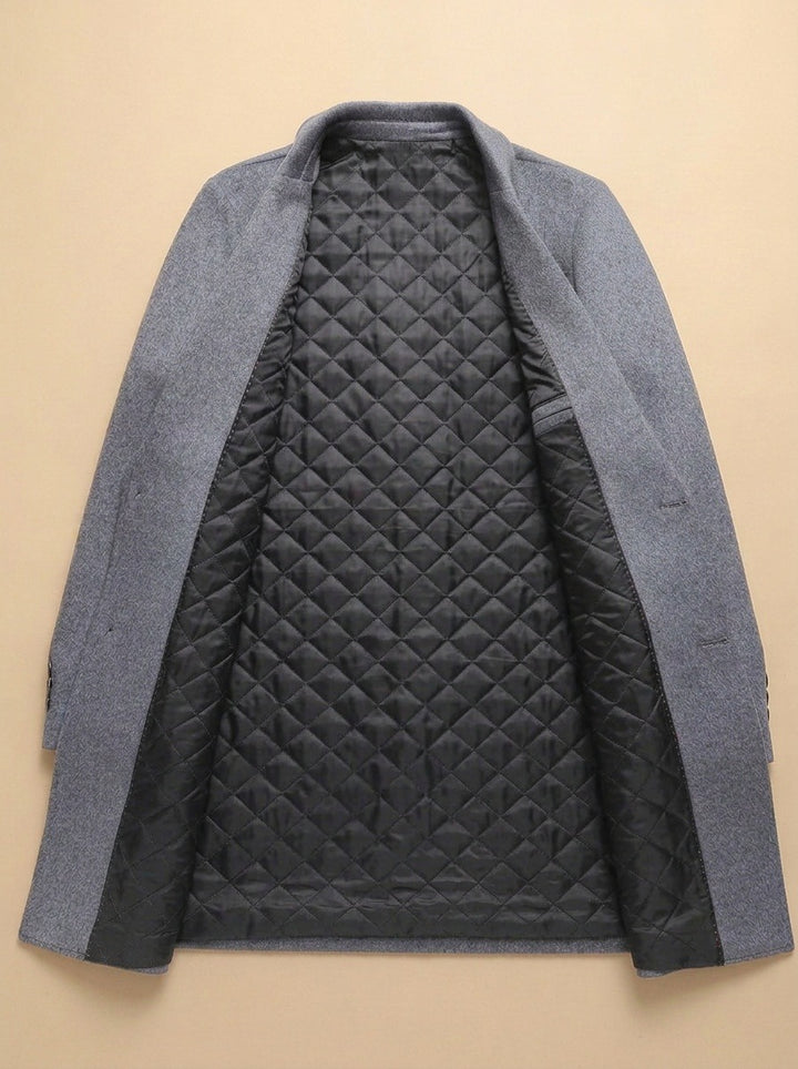 Wadsworth topcoat in Grey, inside view, Gentlemens Manor