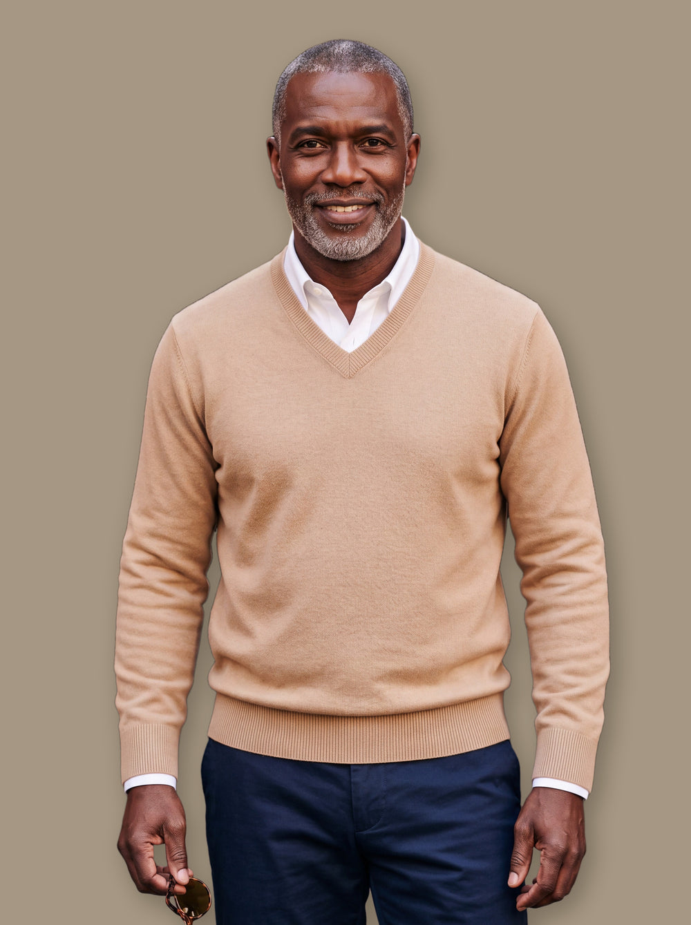 Wallace knit sweater in Beige, studio - Gentlemens Manor