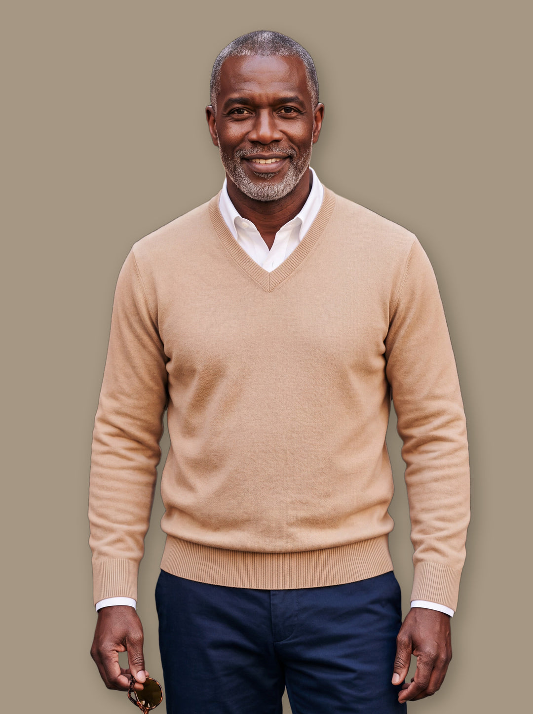 Wallace knit sweater in Beige, studio - Gentlemens Manor