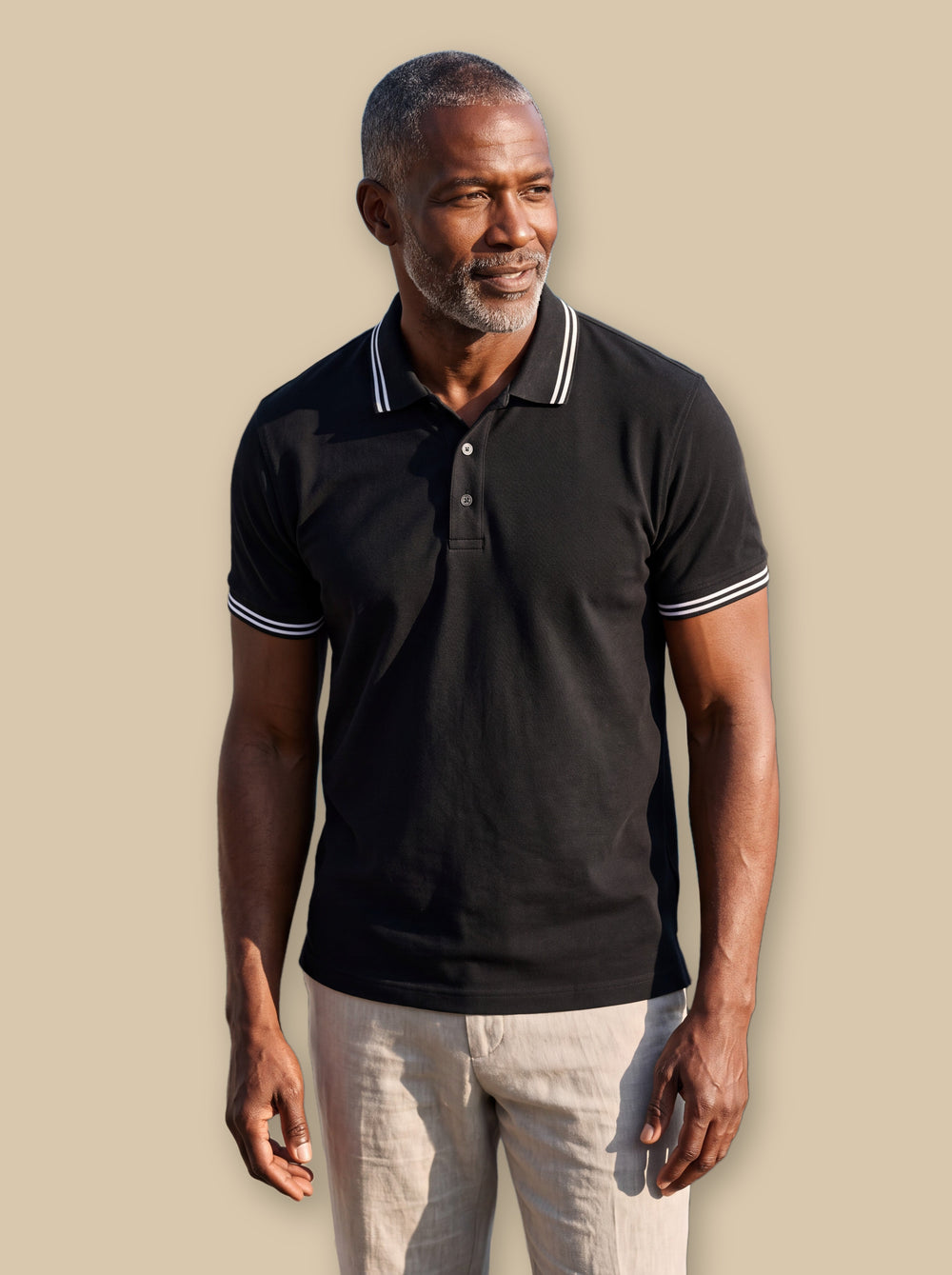 Walter polo shirt in Black, studio - Gentlemens Manor