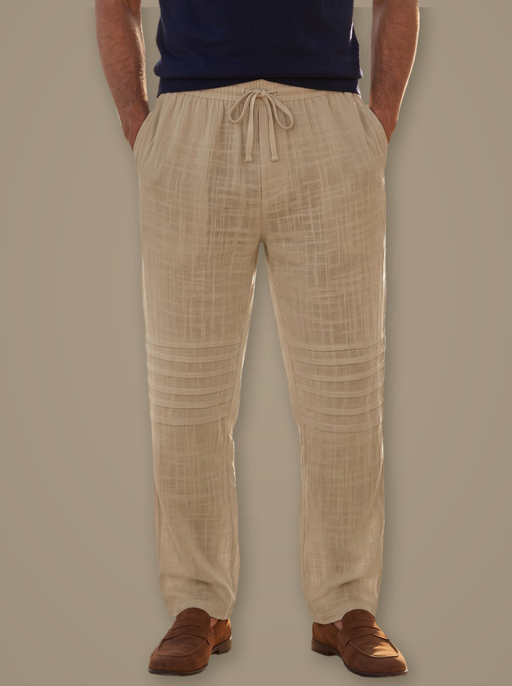 Warren linen summer pants in Beige, studio, Gentlemens Manor