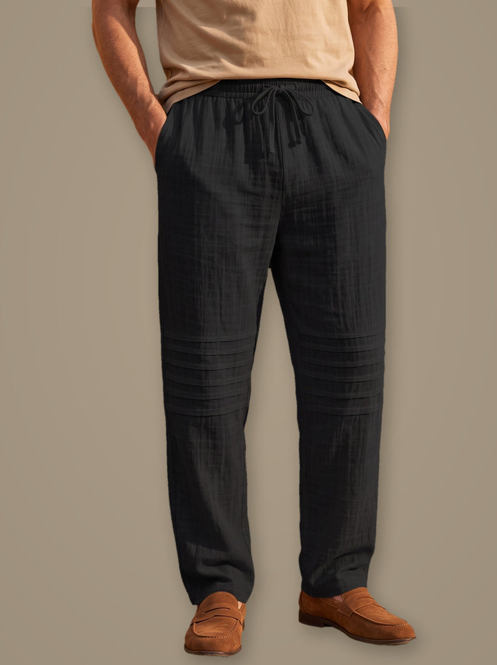 Warren linen summer pants in Black, studio, Gentlemens Manor