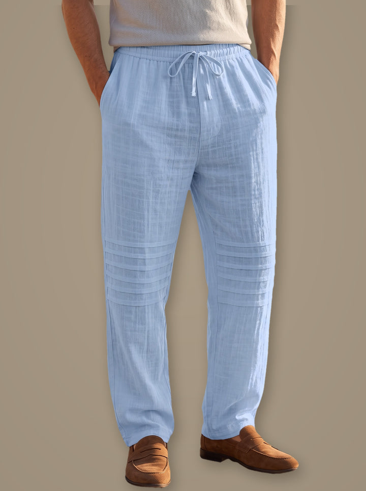 Warren linen summer pants in Light Blue, studio, Gentlemens Manor