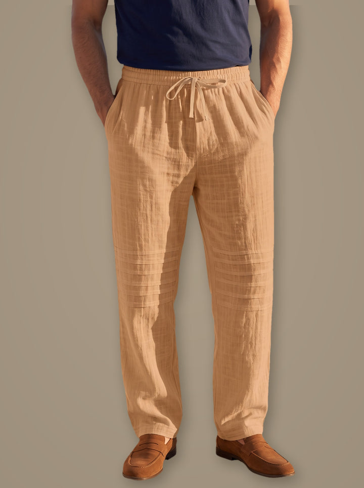 Warren linen summer pants in Sand, studio, Gentlemens Manor