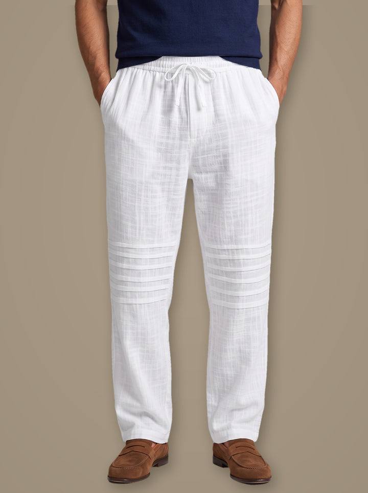 Warren linen summer pants in White, studio, Gentlemens Manor