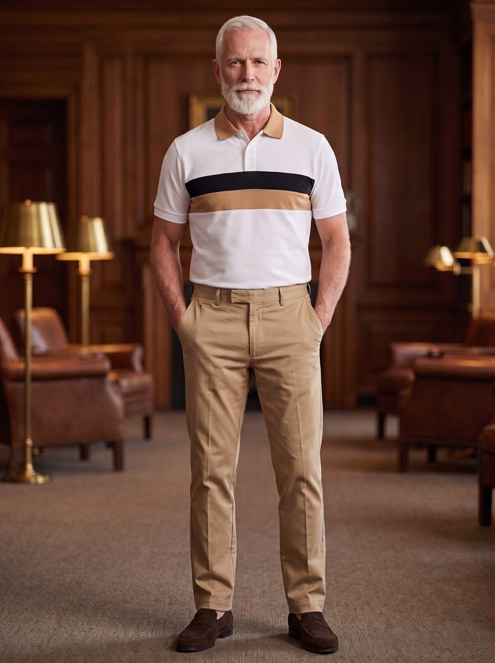 Wendell two piece set in Sand, lifestyle, Gentlemens Manor