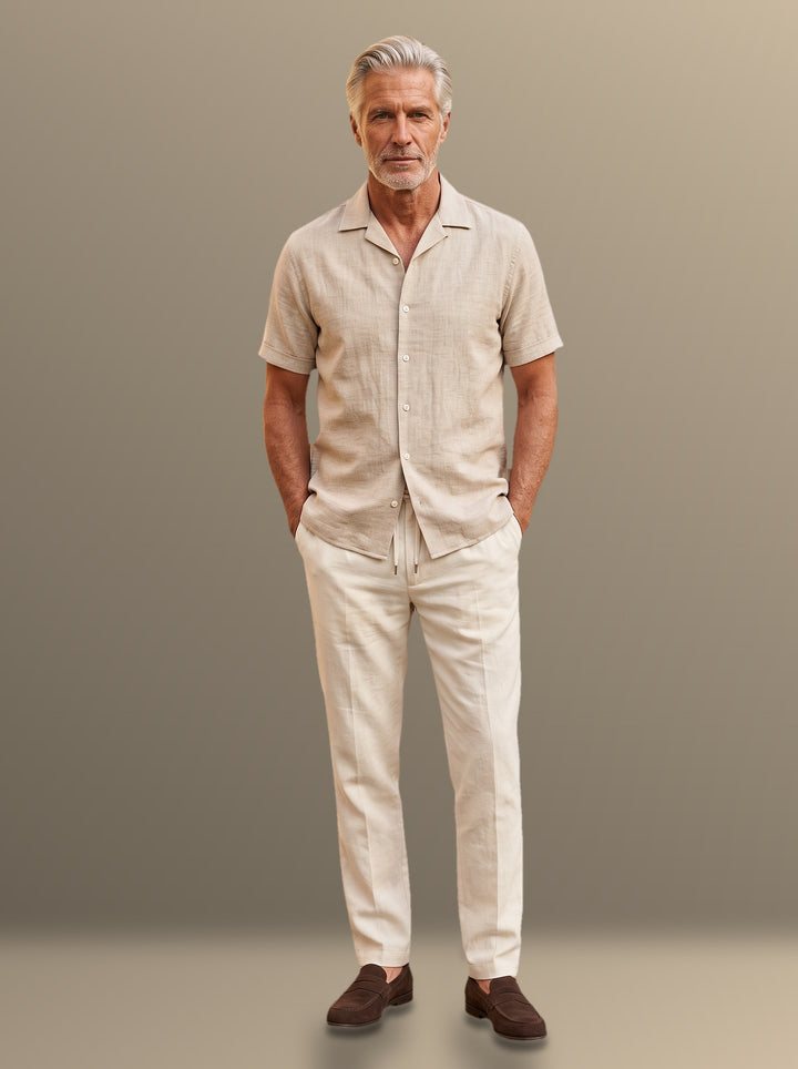 Wesley two piece set in Beige, studio, Gentlemens Manor