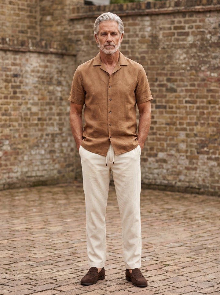 Wesley two piece set in Brown, lifestyle, Gentlemens Manor